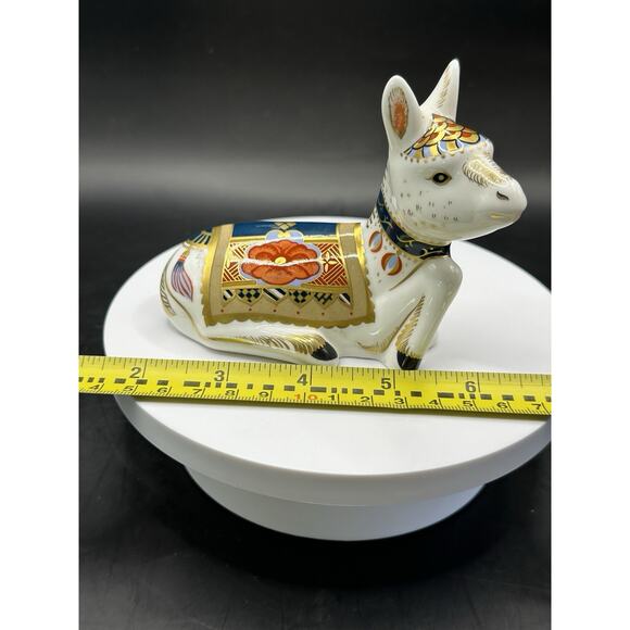 Royal Crown Derby Donkey Foal 2003 Porcelain Figurine Imari Design 4 Inch - Picture 8 of 8